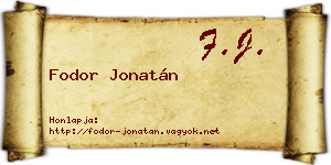 Fodor Jonatán névjegykártya